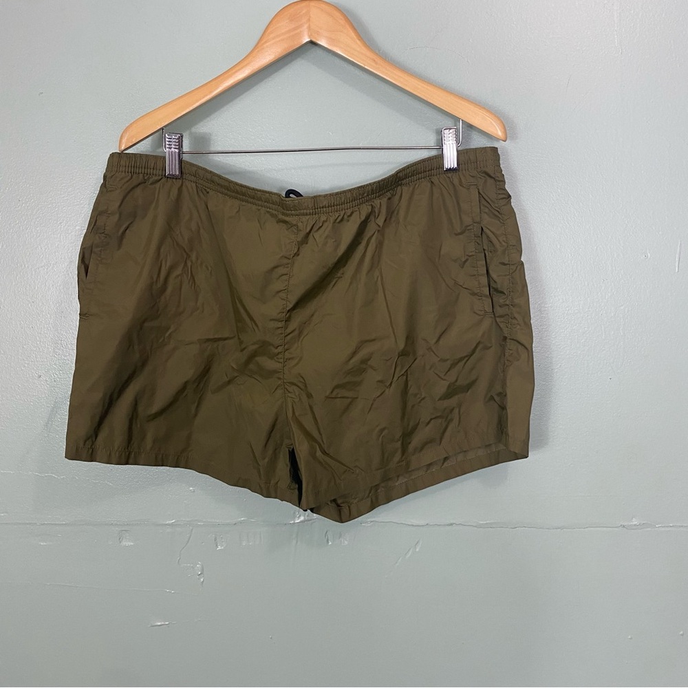 Solid & Striped Swim Trunks Shorts Green XXL